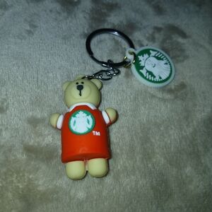 Starbucks Bear Keychain with Red Outfit
